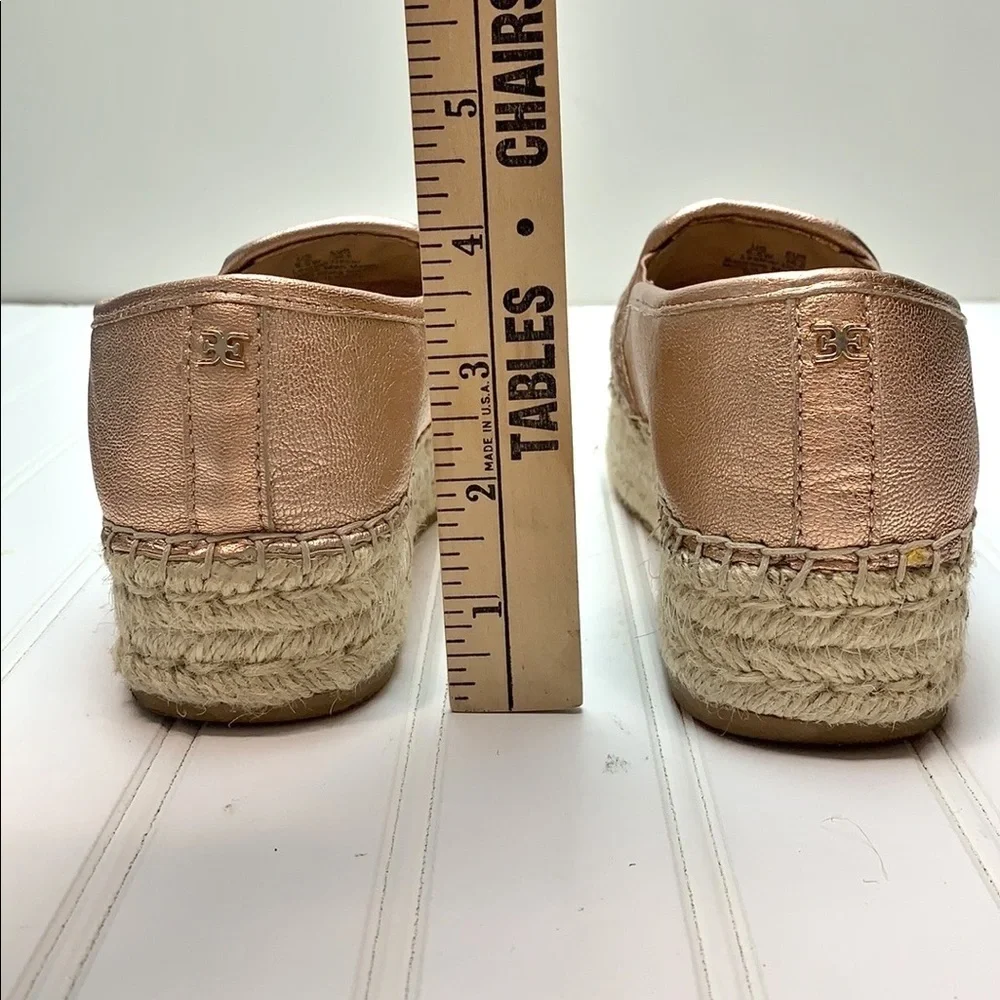 Sam Edelman Catherine rose gold platform espadrille 6.5W
